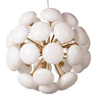 Подвесная люстра Mid-Century Sputnik Milk Glass Chandelier 55*55* см, 31*G9*40W, ImperiumLoft mid-century01, Золотистый