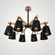 Люстра на штанге NATURA C8 black 70*70*100 см, 8*E27*60W, ImperiumLoft NATURA-C01, Чёрный