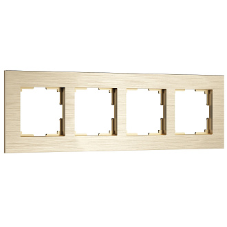 W0043511 Рамка на 4 поста  AluMax, шампань Werkel, 4690389204128