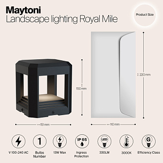 Ландшафтный светодиодный светильник 15 см Maytoni Royal Mile O019FL-L13GR3K