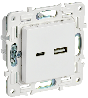 SKANDY Розетка USB A+C 3,1А SK-R14W арк. бел. IEK, SK-U22-D31-K01