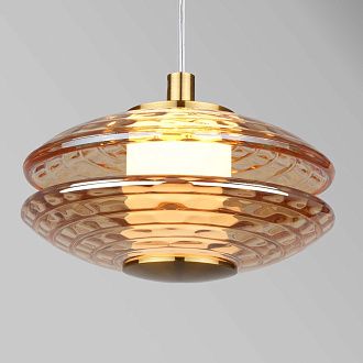 Подвес 15*24,5-144,5 см, 1*LED, 6W, 4000K, Favourite Claros 4641-1P, латунь