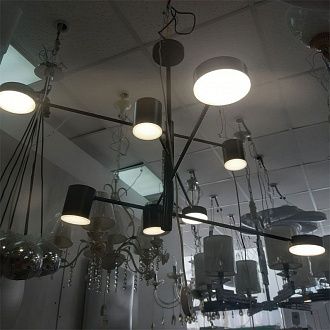 Люстра подвесная светодиодная Kink Light Мекли 07650-8,19, черная диаметр 75