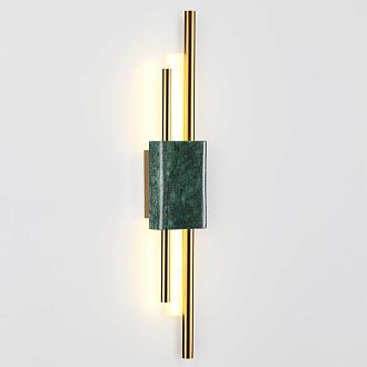 Светодиодный светильник 60 см, 10W, 3000K, Odeon Light MARMI 4360/10WL, золото-изумрудный мрамор
