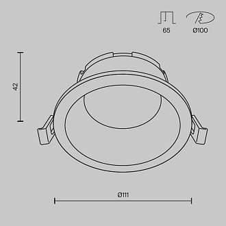 Встраиваемый светильник 11 см, Maytoni Technical Share DL126-GX53-WMG, белый-золото