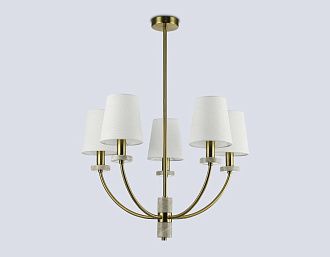 Люстра на штанге с абажурами и мрамором **78- см, 5*E14*40W, K, Ambrella Light High Light LH75351, бронза