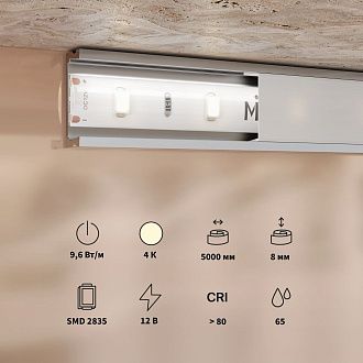 Светодиодная лента Base 12В 2835 9,6Вт/м 4000K 5м IP 65 201175 Maytoni Technical, цена за метр, катушкой по 5 м