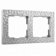 W0022406 Рамка на 2 поста Hammer, серебряный Werkel, 4690389163395