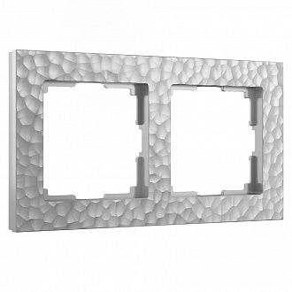 W0022406 Рамка на 2 поста Hammer, серебряный Werkel, 4690389163395