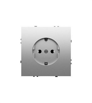 Розетка встраиваемая Voltum S70 с заземлением 16А, шелк пластик Soft touch VLS040104