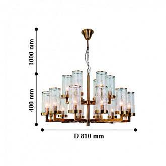 Подвесная люстра Favourite Assembly 2060-18P, D810*H480/1480, латунь