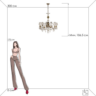 Светильник 88 см, Loft It 10203/10 White, золото