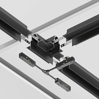 Коннектор питания Т-образный Maytoni Technical Magnetic track system Gravity TRA004CWT-22B черный