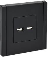 Розетка USB A+A 3,1А FP149 черный  IEK FORTE&PIANO, FP-U21-D31-K02