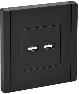 Розетка USB A+A 3,1А FP149 черный  IEK FORTE&PIANO, FP-U21-D31-K02