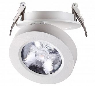 Светильник, 10 см, 12W, 3000К, белый, теплый свет, Novotech Groda 357982, встраиваемый LED, вр 8,5 см