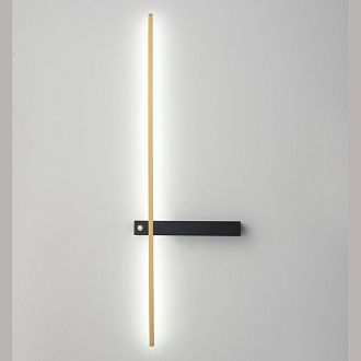 Настенный светильник 70 см, 6W, 3000-6000K, Crystal Lux CLT 077W700 BL-BS, черный-латунь