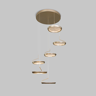 Подвесной светильник 65*65*200 см, LED*75W, 3000K, Eurosvet Crespella 90034/6, золото, a069295