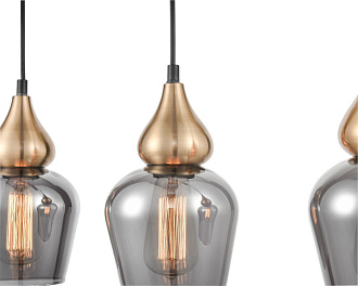 Подвесной светильник 15*64*146 см, 3*E27 черный, латунь Vele Luce Simone VL5564P23