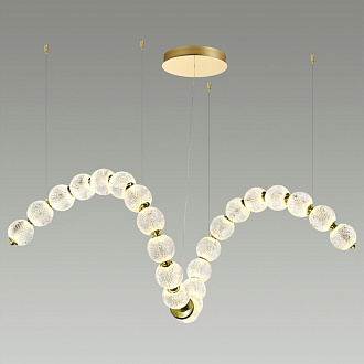 Светодиодный светильник 146 см, 92W, 4000K, Odeon Light CRYSTAL 5008/92L, золото