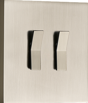 Donel N96 Переключатель на 2 тумблера,  клавиша Angle, 10AX 250V, Никель, серия DT, DT108ANB