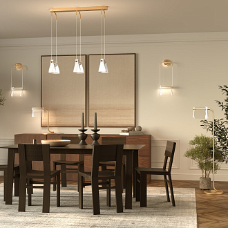 Подвесной светильник 23*81*320,5 см, LED 20W 3000K Maytoni Modern Cabaret MOD170PL-L24BS3K латунь