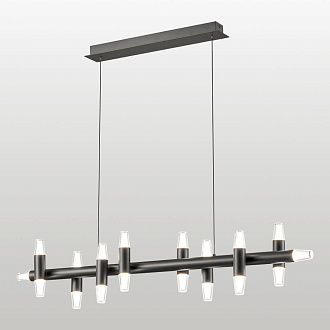 Линейно-подвесной светильник *100*45-120 см, 18*led*2W, 4000K, Lussole Hopkins LSP-7405, черный