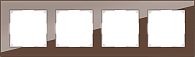 WL01-Frame-04 / Рамка на 4 поста (мокко,стекло), 4690389063770
