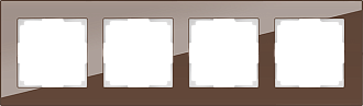 WL01-Frame-04 / Рамка на 4 поста (мокко,стекло), 4690389063770