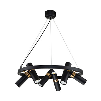 Подвесная люстра Favourite Light point 2997-6P, D650*H290/1220, каркас светильника сочетает два цвета - золотая гальваника и черный, поворотный плафон, лампу GU10 можно менять