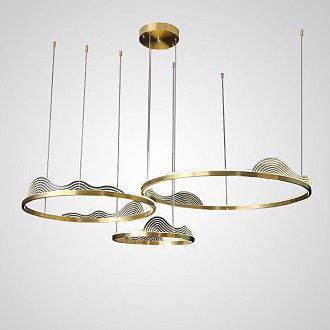 Подвесная люстра HANNA A B D60 D80 D100 3R 106*106*106 см, 3*LED*41W, 3000, 4000, 5000K, ImperiumLoft hanna-a01, Золотистый