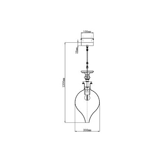 Подвесной светильник  20*120 см, 1*E27 черный, латунь Vele Luce Nova VL5494P31