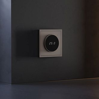 Терморегулятор электронный S70 с индикацией и датчиком, для теплого пола, капучино Voltum VLS070114