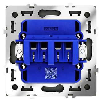 Розетка акустическая встраиваемая Voltum S70 4-местная, титан пластик Soft touch VLS060306