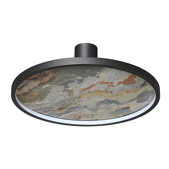 Настенно-потолочный светильник 42*16 см, LED 1*35W, 3000 К, Odeon Light Stoflake 5078/35L, матовый черный/серо-бежевый