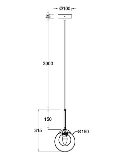 Подвесной светильник 15*54*334 см, 1 G9*20W Basic form MOD521PL-01G1 Maytoni, Золото