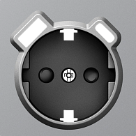 Donel A07 матовый серый накладка для розетки Schuko с зарядным устройством USB A+C,  со шторками 16A 250 В~,серия DB, DE22940