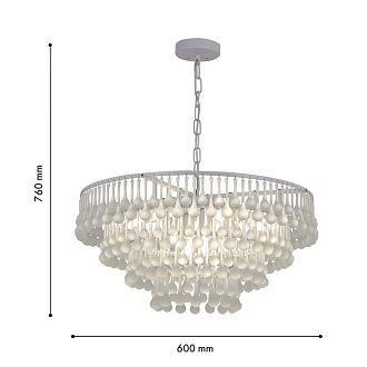 Подвесная люстра 60*31,5-76 см, 8*E14, 60W, Favourite Boonden 4604-8P, белый