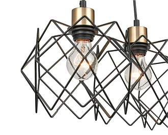 Подвесной светильник 24*58*145 см, 3*E27 черный, золото Vele Luce Scheletro VL6392P03