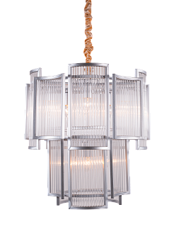 Люстра Ø560 x H630, мм, 9*40W (360W), SIL+CL(Матовый хром) NewRgy 2420W/9 SIL+CL