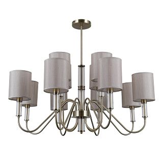 Люстра 82*82*68 см, 12*E14 Gerhort G11098/12AB+CL GR, Античная бронза;Прозрачный