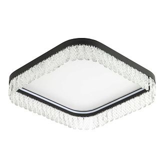 Потолочный cветильник 50*50*13 см, LED 89W, 3000 / 6000K, Черный LED4U L8031-500 BK