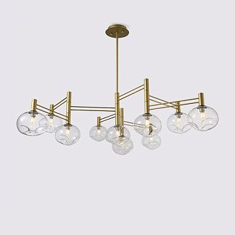 Люстра на штанге TEMPER L10 Gold 120*120*65 см, 10*G9*40W, ImperiumLoft TEMPER01, Золотистый