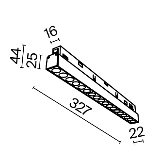 Светильник 33 см, 18W, 3000-6000K, Maytoni Technical TR031-4-18W3K-S-DS-W, белый, 36°, Dim Exility