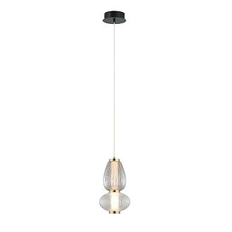Подвес 16*16*184 см, 2*LED*6W, 3000K Gerhort G52158A/2BK BRS+WT+SM+CL, Черный