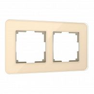 W0022443 Рамка на 2 поста Elite, айвори, стекло Werkel, 4690389180712