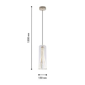 Подвес 15*50-150 см, 1*LED, 20W, 4000K, Favourite Striata 4626-1P, Матовое золото