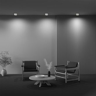 Накладной светильник 12*12*6 см,  LED, 12W, 3000К, Maytoni Technical Zon C032CL-12W2.7K-RD-W белый