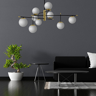 Подвесной светильник Maytoni Nostalgia MOD048PL-09G, диаметр 132 см, матовое золото