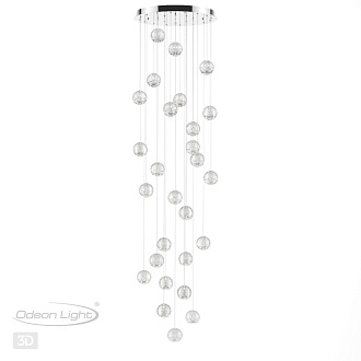 Светодиодный светильник 67 см, 120W, 4000K, Odeon Light CRYSTAL 5007/120L, хром